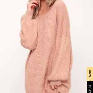 Pink sweater dress